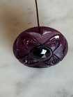 Antique Amethyst Purple Pressed Glass Hatpin 7 5   