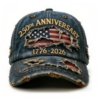 250th Anniversary Usa Hat 1776-2026 Patriotic Embroidered Cap