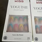 Kiss Lot Of 3 Voguish Fantasy French Designs medium Length Press On Nails New