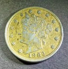 1883 P 5c V Nickel   racketeer  Cud  Multiple Defective  Errors 