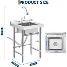 Stainless Steel Utility Sink Free Standing Single Bowl Kitchen Sink With Faucet