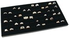 Glass Top Jewelry Display Case 72 Ring Slot Black Foam Tray Showcase Box