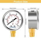 Water Well Pump Liquid Filled Side Lower Mount Pressure Gauge 0 To 100 Psi