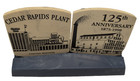 Quaker Oats Cedar Rapids Plant 125th Anniversary Marble Coasters W stand Vtg  98