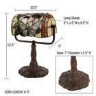 Tiffany Style Bankers Table Desk Lamp Stained Glass Led Bulb Lighted Artwork