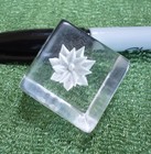 Vintage Reverse Carved Lucite Cube 1 3 4  X 2  X 5 8 
