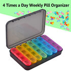 1x Weekly Pill Box Organizer 4 Times A Day 7 Day Organizer Case Medicine Storage