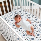 Disney Baby Forever Pooh White blue Bear Fitted Crib Sheet By Lambs   Ivy