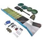 50 In  Folding Sluice Box Gold Panning Kit For Gold Prospectors Hand Powered