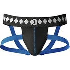  Four-strap Jock Strap Supporter With Built-in Athletic Cup Pocket Large Black