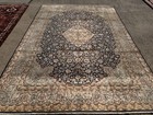 7x10 Blue Vintage Rug Handmade Silk Antique Hand-knotted Oriental Fine Old 8x10