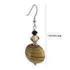 Blown Glass   Austrian Crystals  925 Sterling Silver Drop Earrings