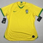 Nike Brazil Soccer Jersey Womens Xl Dri Fit Yellow Green Cbf Breathe Nwt
