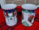 Set Of 2 Vintage Royal Heritage Christmas Mug Snowman Gift Collectible Medium