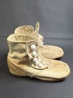 Original Antique Victorian Children   s Doll Shoes Boots Side Button Up Canvas