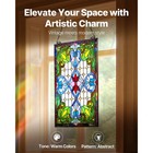 Uimoso Tiffany Style Stained Glass Hanging Panel With Chain  17 X 29 Inches