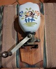 Vintage Wall Mount Ceramic Hand Painted Coffee Grinder Floral Design No Chips