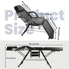 Black Multifunction Massage Table Split Legs Facial Bed Salon Tattoo Chair