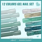 12pcs Abac Gel Nail Polish Set Soak Off Led Uv Long Lasting Glossy 12 Colors