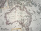 Australia New Zealand Oceania C  1840 Brue Large Antique Map