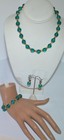 Vtg Antique1930s Czech Glass Orbs  Necklace Bracelet Earrings 3pc  Set
