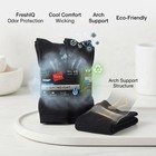 Hanes Mens Black Crew Socks Lightweight 6 Pack Size 6-12 Freshiq Odor Protection