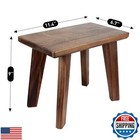 Glibbul Wooden Step Stool Walnut Wood Portable Small Foot Stool Assembled Rea