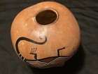 Robert Rivera Painted Gourd Lizard Design Bottom Signed    expanding New Mexico   