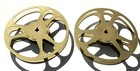 2 - 16mm  400   Empty  Metal  Film  Reels  Goldberg Bros      Gold    Very  Nice