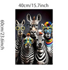 Art Canvas Colorful Zebra Canvas Print  Modern Art Decor Fun Zebras 16 X 24   