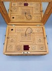 Anglo-indian Footed Sewing Box With  Compartments Heavily Carve  Key Included 