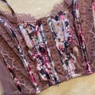 Victoria   s Secret Dream Angel Corset Bustier Bra Top Floral Rose Gold Hook   Eye