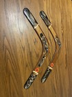 Set 2 Hand-painted Wooden Aboriginal Australian Boomerangs Kangaroo lizard Decor