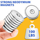 Pack Of 8 Neodymium Magnet Cup 100 Lbs Pull Force Rare Earth Magnets With Counte
