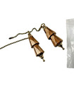 New Lot Of 2 Hand Carved Wooden Pendant W Gold Accents 3 5  Chain Pulls 