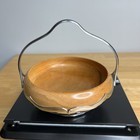 Vintage Farber Bros  Krome Kraft Compote Candy Dish Wood Art Deco Mcm Rare Read