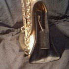 Coach Signature Logo Shoulder Bag Turn Lock  Gold Chain Strap  Brown Tan