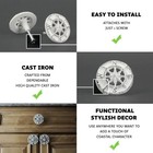 Set Of 12 White Cast Iron Compass Rose Cabinet Hardware Knobs Drawer Pull Handle