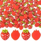  100pcs Resin Strawberry Beads  Strawberry Flatback Diy Crafts Accessories For 