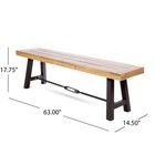 Acacia Wood Outdoor Dining Bench  63 w Patio Backless Bench