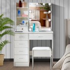 Led Lighted Mirror Vanity Dressing Desk  New Makeup Dresser Table With Usb Port