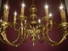 Chandelier Vintage Antique Shiny Brass Baroque 12 Light Lamp Spanish    31 