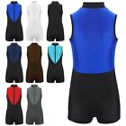 Kids Boys Leotard Sleeveless Bodysuit Zipper Unitards Training Jumpsuit Dance