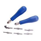  Block Cutters- Craft Linoleum Carving Tools With 6 6 Type Blades  2 Handles