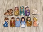Ready To Paint Ceramic Bisque   Alberta Molds   Children Nativity Ornaments 11pc