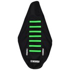 1999-2002 Kawasaki Kx 125 250 Seat Cover  All Black   Neon Flo Green Ribs    77