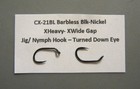 50 Jig nymph Hooks Cx-21bl-barbless Black nickel-turned Down Eye-xheavy-wide Gap