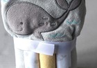 Falls Creek Unisex  Baby 4 Piece Bath Set Elephant Hooded Towel   3 Wash Cloths