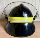 Vintage Italian Mispa Fire Helmet W  Face Shield And Badge Good Condition