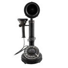 Telephone Candlestick Rotary Antique Black Finished Phone Collectible Home D  cor